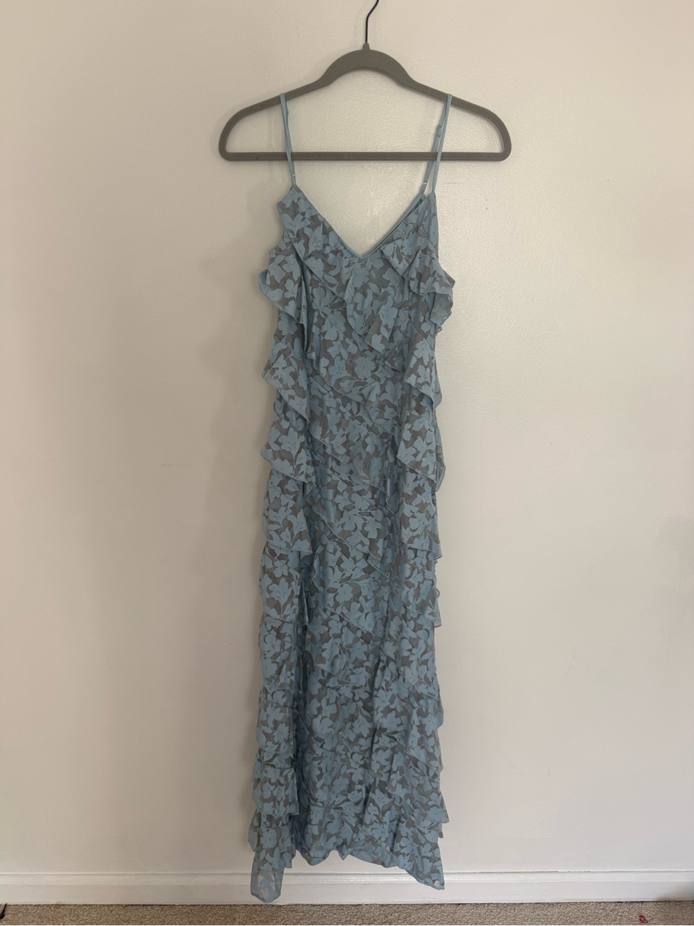 Saylor Dress Greta Ruffle Lace Maxi in Sky Blue - Picture 6 of 9